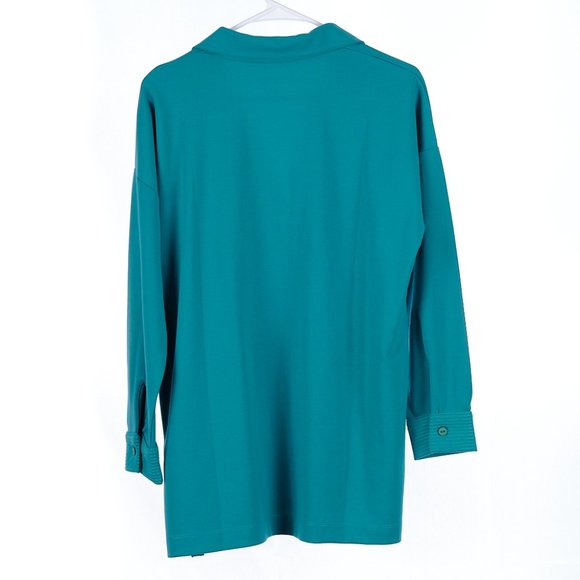 Soft Surroundings Green Long Sleeve Top Petite Medium - Picture 6 of 6